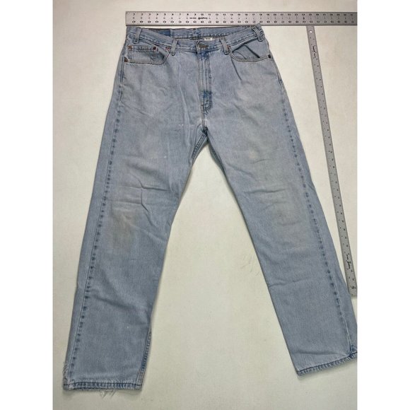 VINTAGE Levi's 505 Straight Denim Jeans Men Size 35 X 32 Blue USA Tag Size 38x32 - Picture 10 of 10